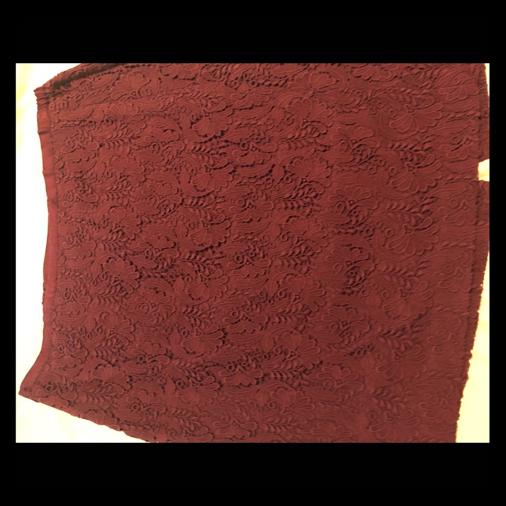 Burgundy lace dressy Talbots skirt